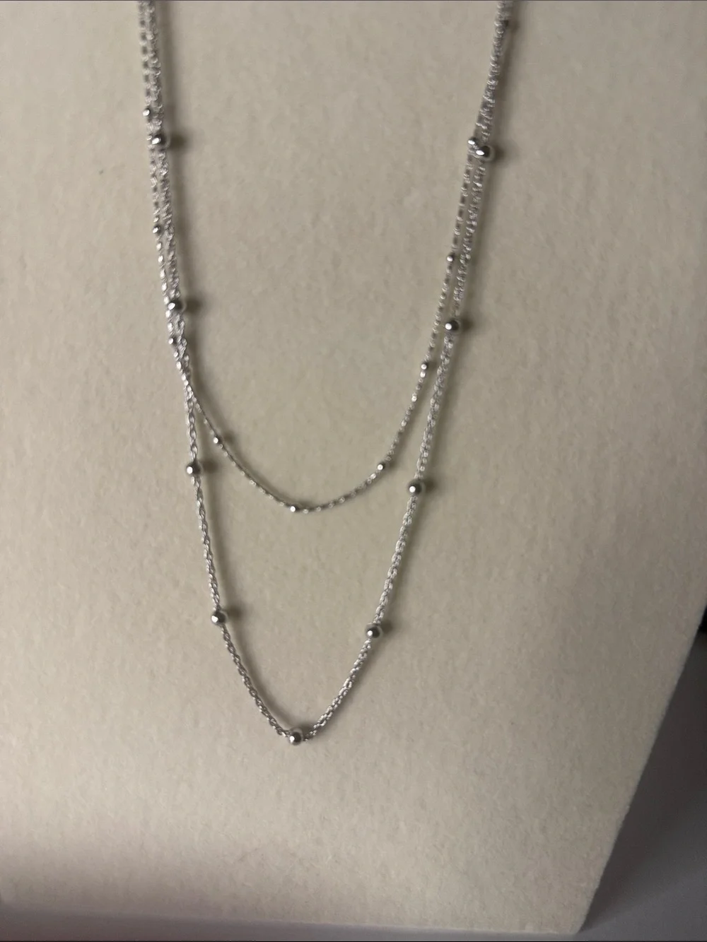 Delicate 18k Triple WG Plated Bead TWO Necklaces